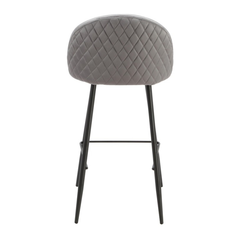 Taburete MAGDA NEW, metal, tapizado velvet gris-1