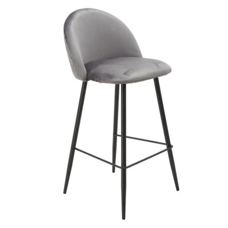 Taburete MAGDA NEW, metal, tapizado velvet gris-2