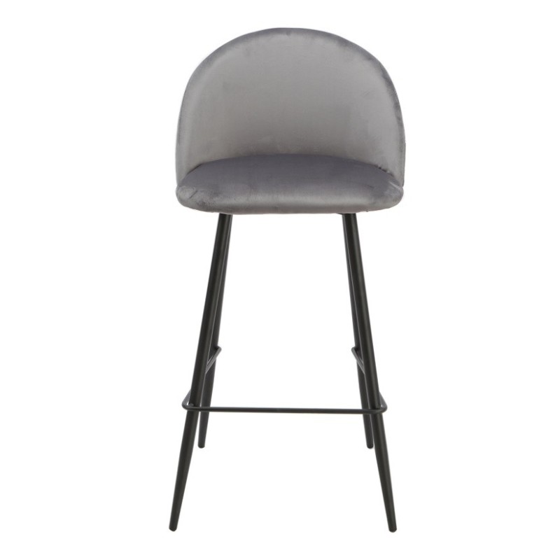 Taburete MAGDA NEW, metal, tapizado velvet gris-3