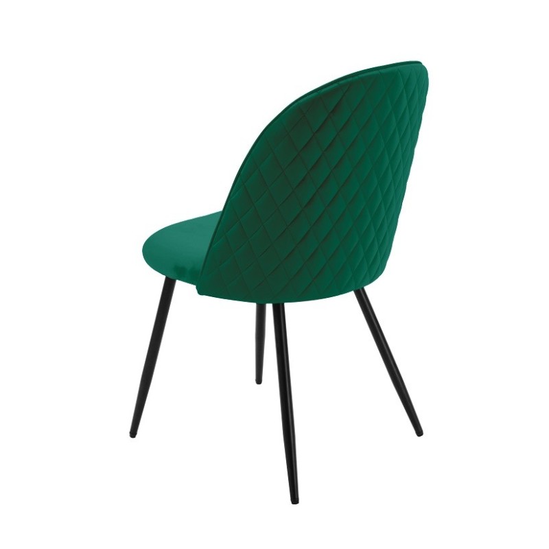 Silla MAGDA NEW, metal, tapizado velvet verde-0