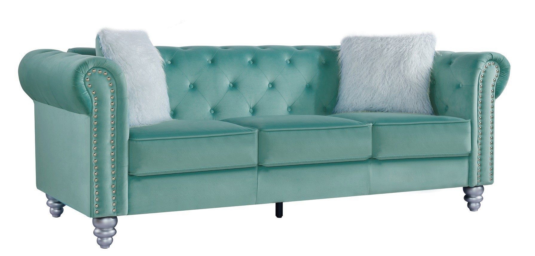 Tapizado velvet verde agua 58