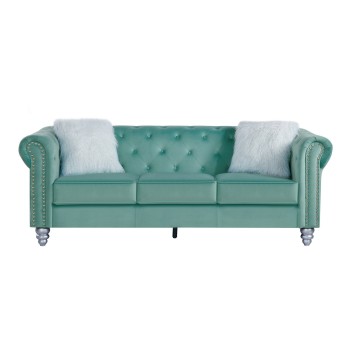 Sofá CHESTER STYLE, 3 plazas, tapizado velvet verde agua 58 2