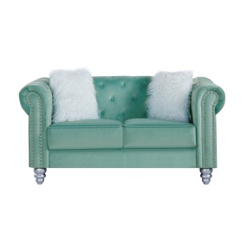 Sofá CHESTER STYLE, 2 plazas, tapizado velvet verde agua 58 2