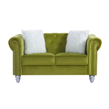 Sofá CHESTER STYLE, 2 plazas, tapizado velvet verde 38 2