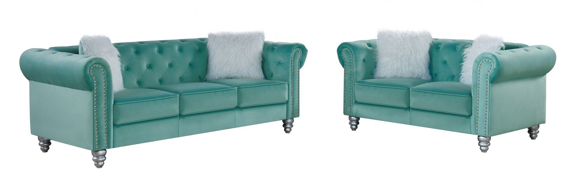 Tapizado velvet verde agua 58