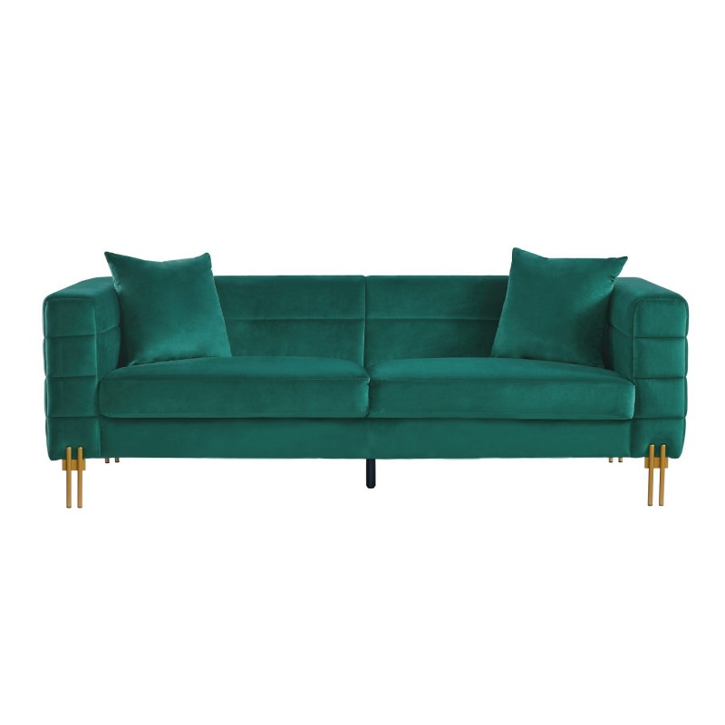 Sofá LARIOS, 3 plazas, tejido velvet verde oscuro 42-0