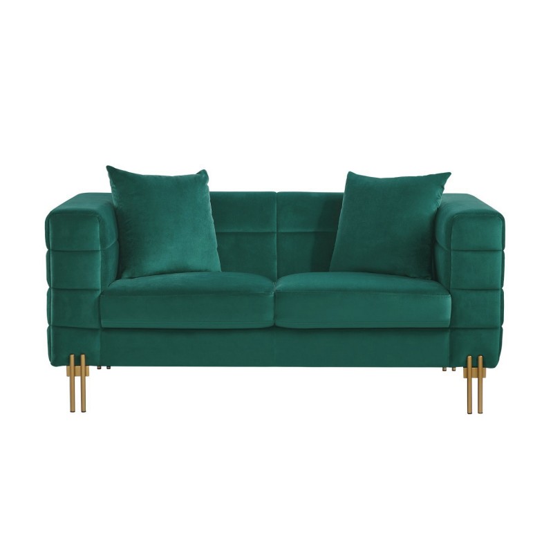 Sofá LARIOS, 2 plazas, tejido velvet verde oscuro 42-0