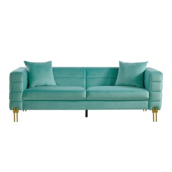 Sofá LARIOS, 3 plazas, tejido velvet verde agua 58 2