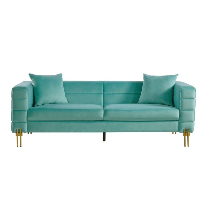 Sofá LARIOS, 3 plazas, tejido velvet verde agua 58-0