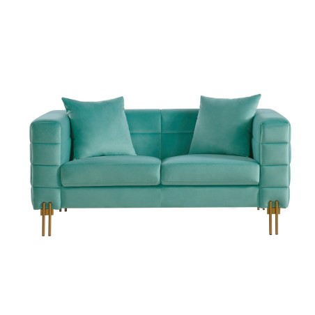 Sofá LARIOS, 2 plazas, tejido velvet verde agua 58-0