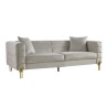 Sofá LARIOS, 3 plazas, tejido velvet gris claro 25