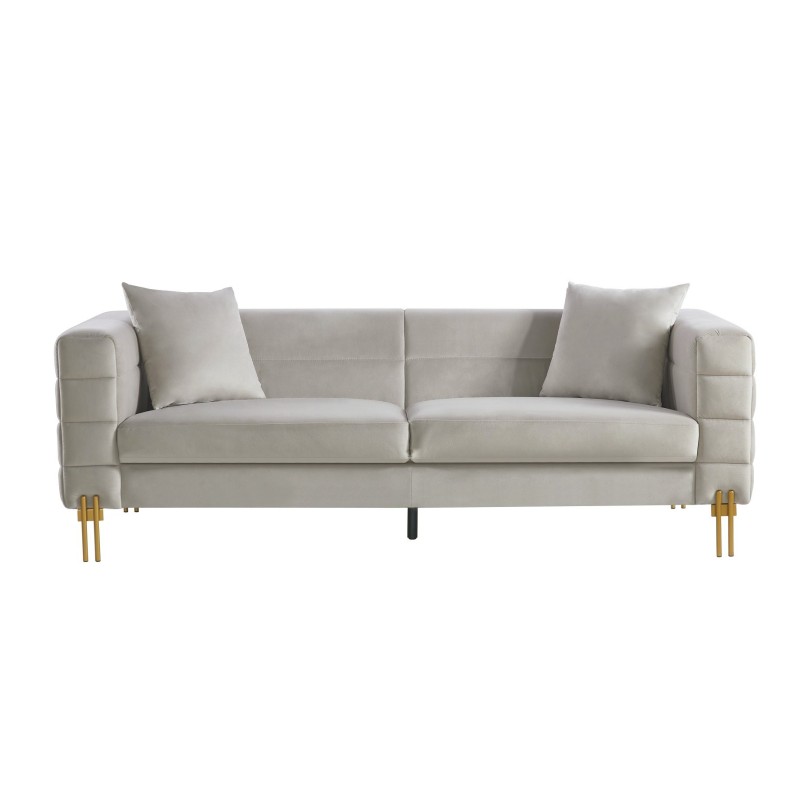 Sofá LARIOS, 3 plazas, tejido velvet gris claro 25-0