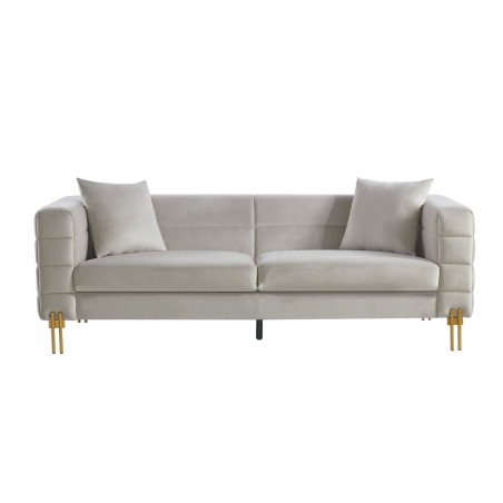 Sofá LARIOS, 3 plazas, tejido velvet gris claro 25-0