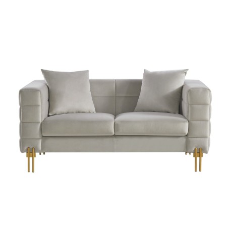 Sofá LARIOS, 2 plazas, tejido velvet gris claro 25-0