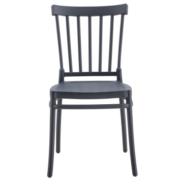 Silla MILOS NEW, apilable, tratamiento anti UV, polipropileno antracita 2