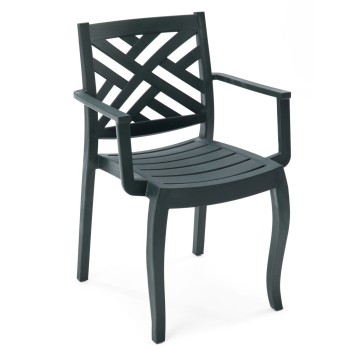 Sillón JACARANDA, apilable, polipropileno antracita