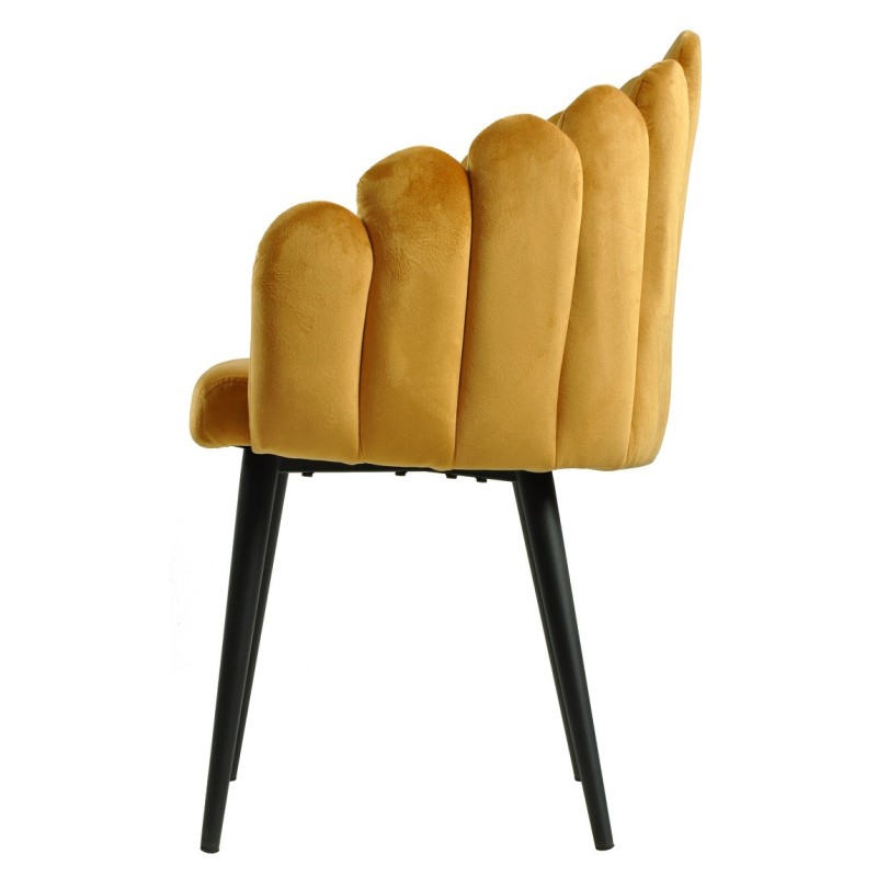 Sillón DEVIN, metal, tapizado velvet amarillo-1