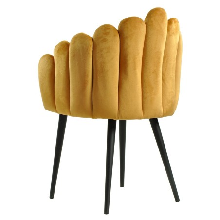 Sillón DEVIN, metal, tapizado velvet amarillo-2