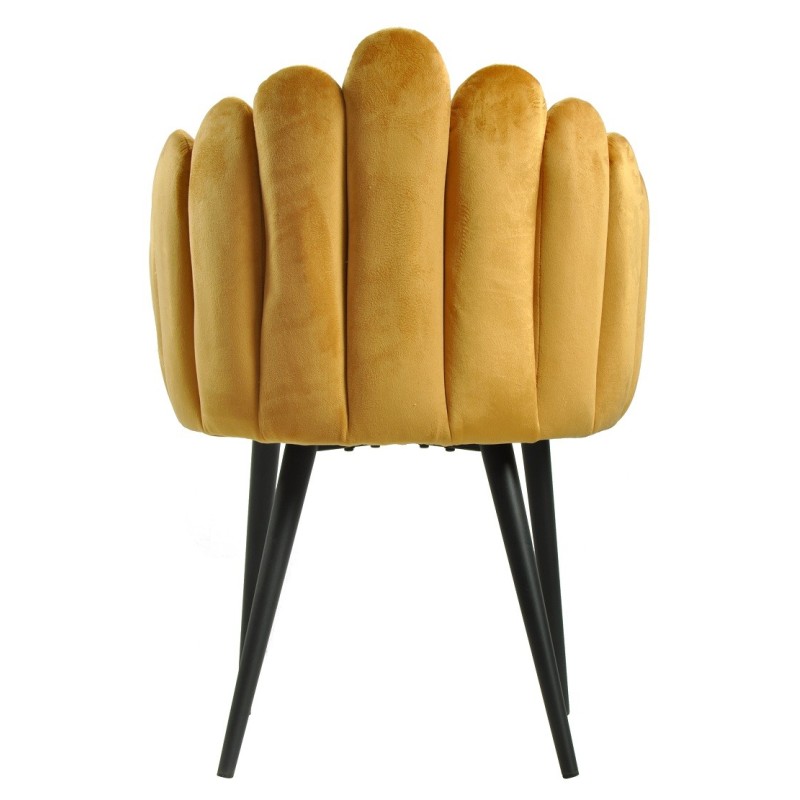 Sillón DEVIN, metal, tapizado velvet amarillo-3