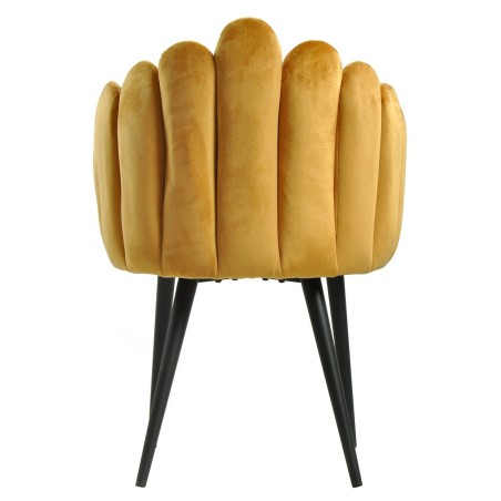 Sillón DEVIN, metal, tapizado velvet amarillo-3