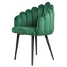 Sillón DEVIN, metal, tapizado velvet verde oscuro