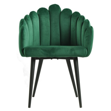 Sillón DEVIN, metal, tapizado velvet verde oscuro-0