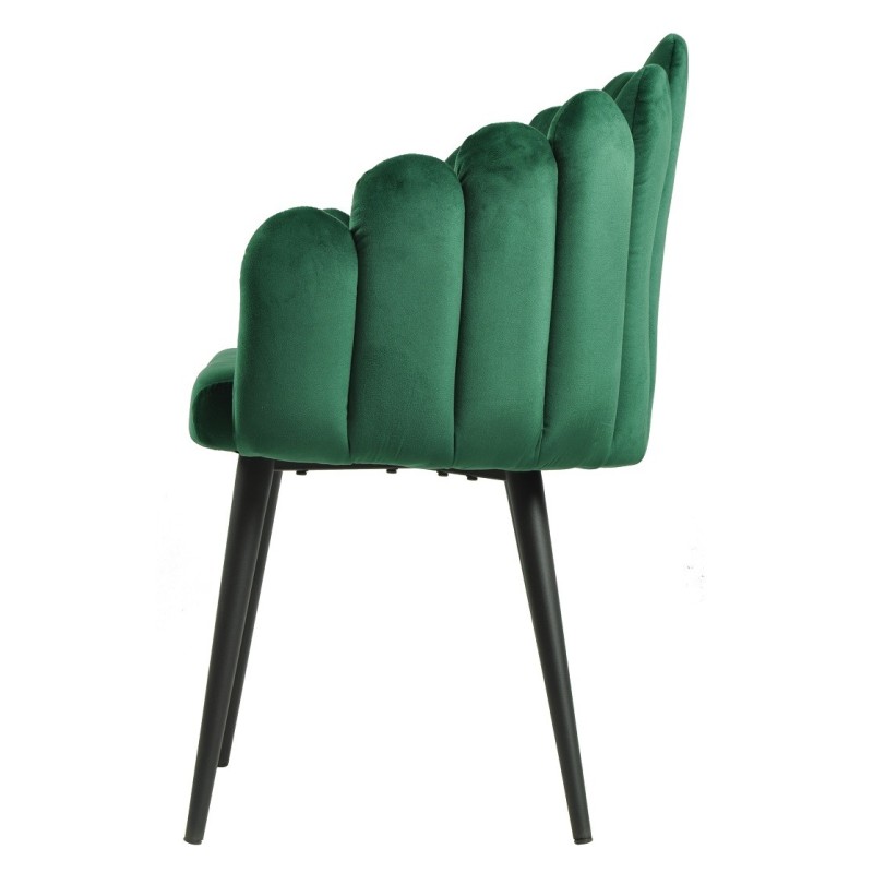 Sillón DEVIN, metal, tapizado velvet verde oscuro-1