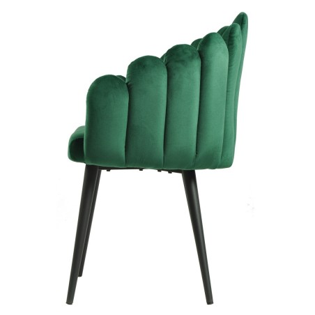 Sillón DEVIN, metal, tapizado velvet verde oscuro-1