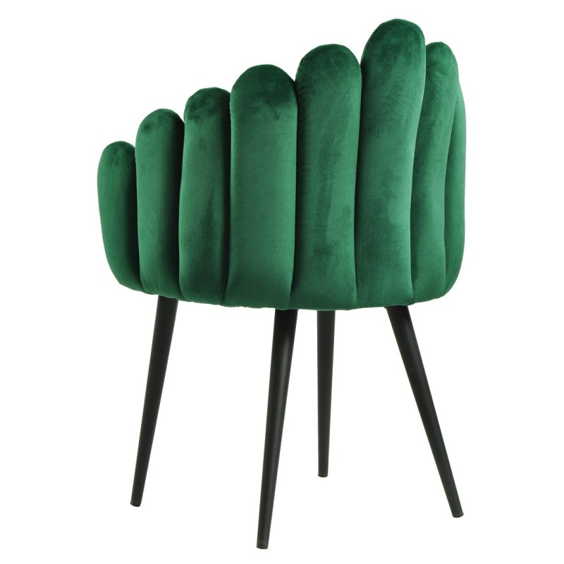 Sillón DEVIN, metal, tapizado velvet verde oscuro-2