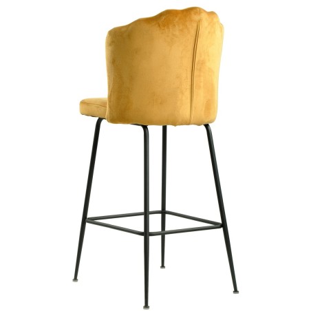 Taburete DEVIN, metal, tapizado velvet amarillo-2