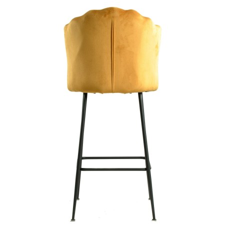 Taburete DEVIN, metal, tapizado velvet amarillo-3