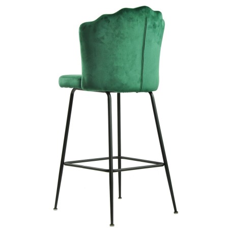 Taburete DEVIN, metal, tapizado velvet verde oscuro-2