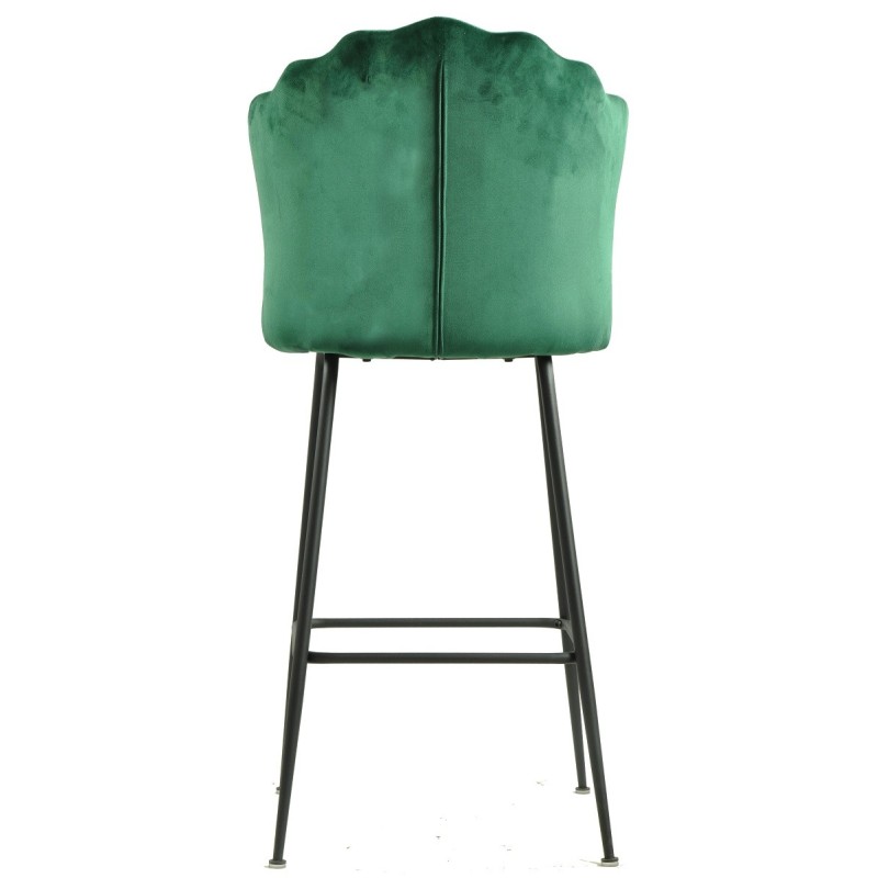 Taburete DEVIN, metal, tapizado velvet verde oscuro-3