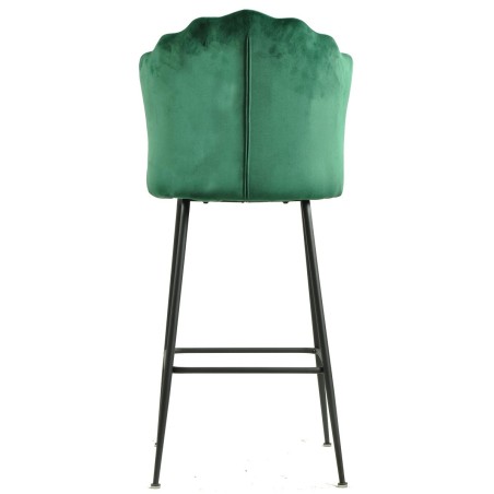 Taburete DEVIN, metal, tapizado velvet verde oscuro-3