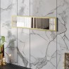 Espejo ELOISE, biIaminado mármol blanco con detalles dorados, 120 cms.