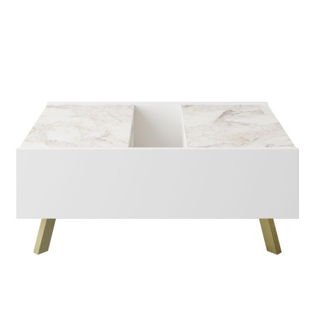 Mesa baja ELOISE, biIaminado mármol blanco, 89,5 cms.-1