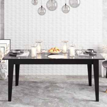 Mesa de comedor SIENA, biIaminado mármol negro, 180 x 90 cms. 2