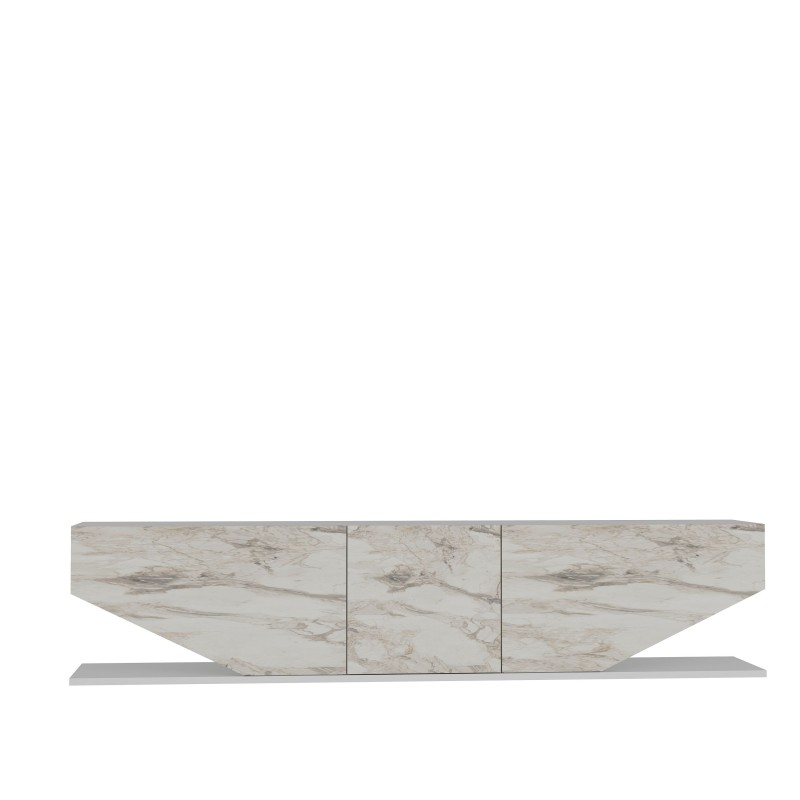 Mueble de TV VIOLET, biIaminado mármol blanco, 180 cms.-2