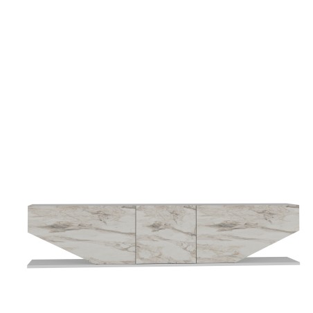 Mueble de TV VIOLET, biIaminado mármol blanco, 180 cms.-2