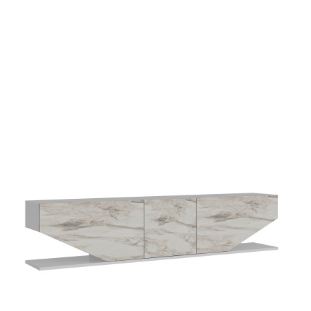 Mueble de TV VIOLET, biIaminado mármol blanco, 180 cms.-3