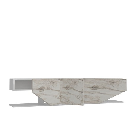 Mueble de TV VIOLET, biIaminado mármol blanco, 180 cms.-4