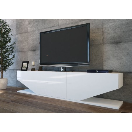 Mueble de TV VIOLET, biIaminado blanco brillo, 180 cms.-1