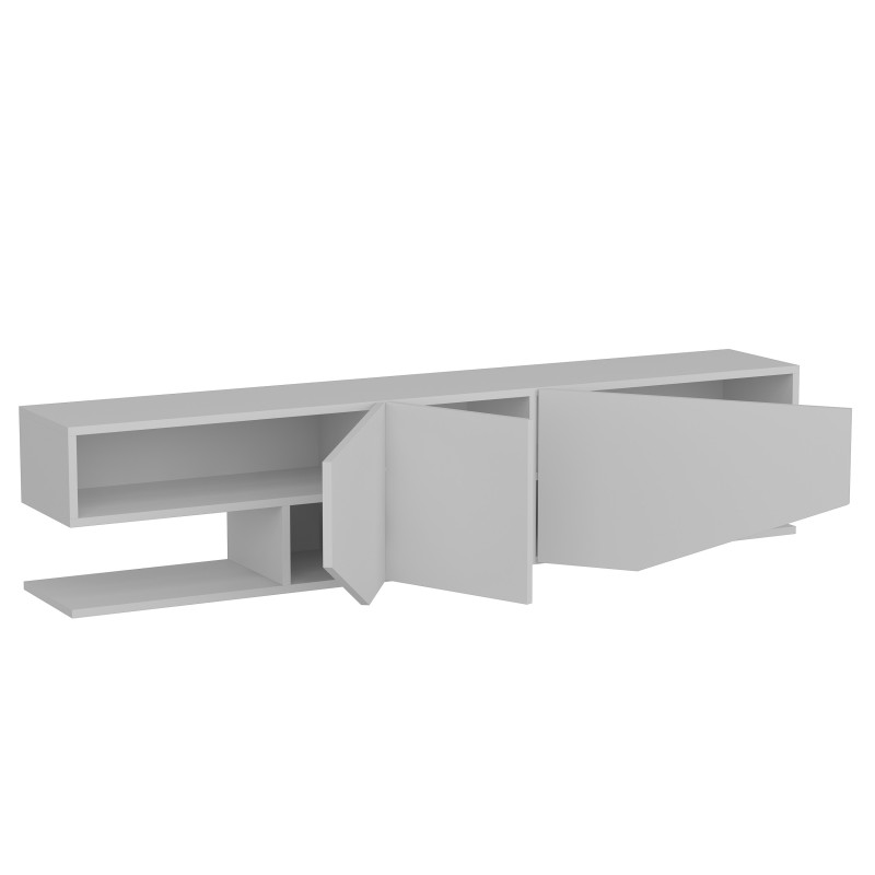 Mueble de TV VIOLET, biIaminado blanco brillo, 180 cms.-3