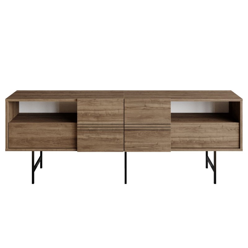 Mueble de TV SIMON, biIaminado nogal, 180 cms.-4