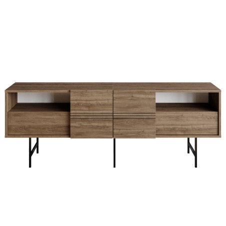 Mueble de TV SIMON, biIaminado nogal, 180 cms.-4