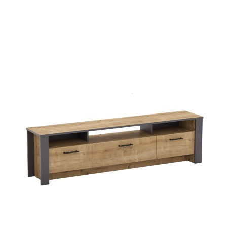 Mueble de TV PHILIPPA, biIaminado roble con gris oscuro, 180 cms.-2