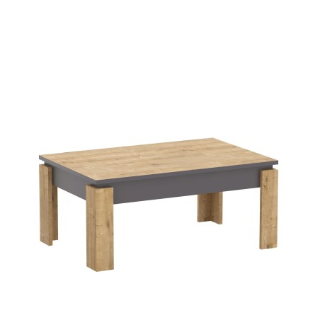 Mesa baja PHILIPPA, biIaminado roble con gris oscuro, 90 cms.-1