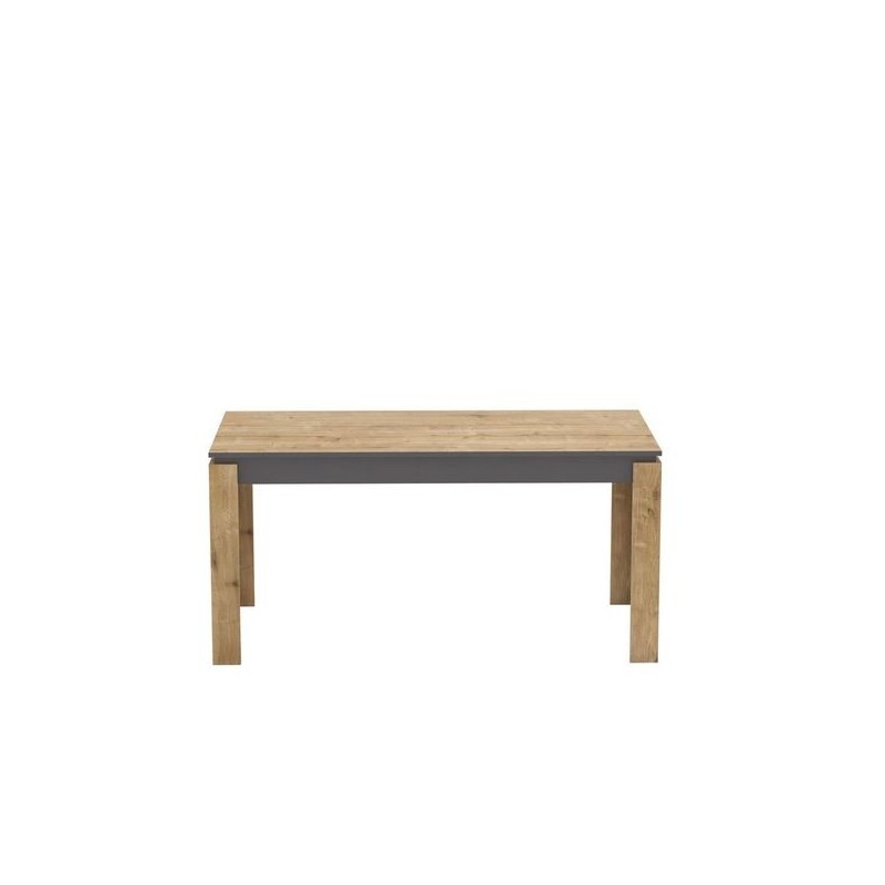 Mesa de comedor PHILIPPA, biIaminado roble con gris oscuro, 160 x 80 cms.-2