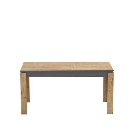 Mesa de comedor PHILIPPA, biIaminado roble con gris oscuro, 160 x 80 cms.-2