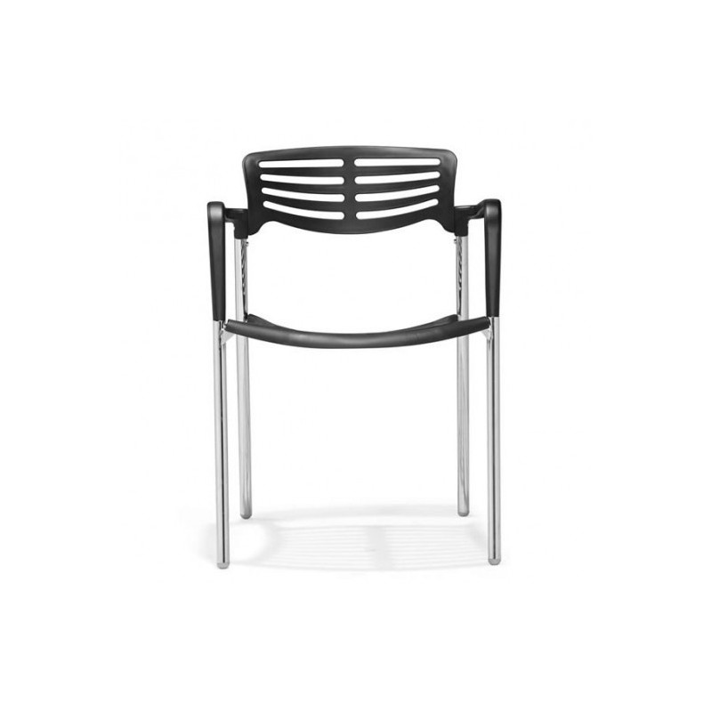 Sillón ALBENIZ, cromado, polipropileno negro-1